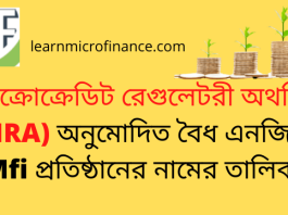 মাইক্রোক্রেডিট রেগুলেটরী অথরিটি অনুমোদিত এনজিও