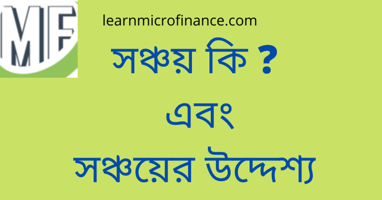 সঞ্চয় কি ? এবং সঞ্চয়ের উদ্দেশ্য